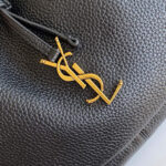 Saint Laurent Paris Vii Small Hobo In Grained Leather Black